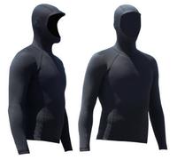 NCW - North Coast Wetsuits 1.5 mm thermal neoprene and nylon/lycra mix hooded long sleeve surf rash vest - VERY WARM (SIZE XL)