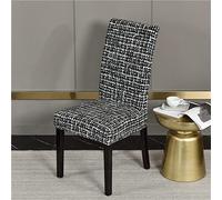 NCWANG Chair Covers for Dining Room, Black White Check Stretch Dining Chairs Slipcovers Elastic,Removable Dining Chair Covers for Kitchen,Dining Room,Restaurant Hotel Party Banquet, Set of 4