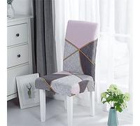 NCWANG Chair Covers for Dining Room, Grey Pink Puzzle Stretch Dining Chairs Slipcovers Elastic,Removable Dining Chair Covers for Kitchen,Dining Room,Restaurant Hotel Party Banquet, Set of 8