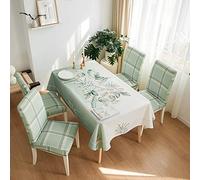 NCWANG Dining Chair Slipcover,Large Chair Covers for Dining Room,Washable Removable Chair Protector,High Back Chair CoverSet of 6,for Wedding Party Banquet Hotel Home Decor - light green plaid