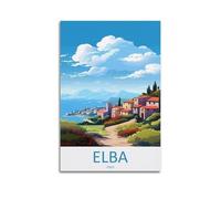 NCWIAC Elba Italy Vintage Travel Poster Artworks Canvas Room Aesthetic Wall Art Prints Home Modern Decor 16x24inch(40x60cm)