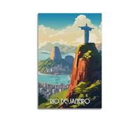 NCWIAC Rio De Janeiro Brazil Vintage Travel Poster Print Photo Art Painting Canvas Home Decorative Bedroom Modern Decors 08x12inch(20x30cm)