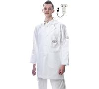 ND Cricket Umpire Coat with Counter - Premium White Jacket with Deep Pockets, Button Closure | Lightweight, Durable & Comfortable Umpiring Gear (X-Large)