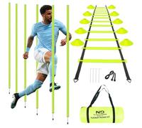 ND Speed Agility Hurdles Traffic Cones Ladder Football Training Sport Kit (Fluorescent)