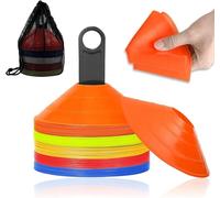 ND Sports Boundary Space black Markers Soccer Training Equipment Dribble Agility Marking Raw Cones (25, Multi Colour)