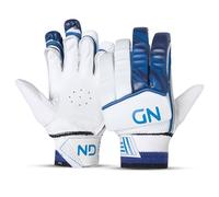 ND Sports Cricket Batting Gloves - Full Finger Protection with EVA Padding & Ventilated Leather Palm - Sweat-Resistant, Flexible & Comfortable Grip Gloves (Adults, Right)