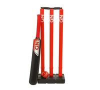 ND Sports Cricket Set, Plastic Cricket Bat, 3 Cricket Stumps with Base