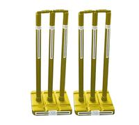 ND Sports Cricket Stump Set - Lightweight & Durable Plastic Stumps for All Ages | Available in Black, Blue & Yellow (Yellow, Junior (Size 5) - Pack 2)