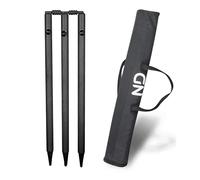 ND Sports Cricket Stumps Set with Carry Bag - Portable Ground Spike Cricket Wickets with Bails, Heavy Duty Cricket Stump Set for Practice, Training, Backyard, Garden & Nets