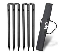 ND Sports Cricket Stumps Set with Carry Bag - Portable Ground Spike Cricket Wickets with Bails, Heavy Duty Cricket Stump Set for Practice, Training, Backyard, Garden & Nets