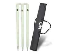 ND Sports Cricket Stumps Set with Carry Bag - Portable Ground Spike Cricket Wickets with Bails, Heavy Duty Cricket Stump Set for Practice, Training, Backyard, Garden & Nets