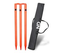 ND Sports Cricket Stumps Set with Carry Bag - Portable Ground Spike Cricket Wickets with Bails, Heavy Duty Cricket Stump Set for Practice, Training, Backyard, Garden & Nets