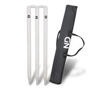 ND Sports Cricket Stumps Set with Carry Bag - Portable Ground Spike Cricket Wickets with Bails, Heavy Duty Cricket Stump Set for Practice, Training, Backyard, Garden & Nets