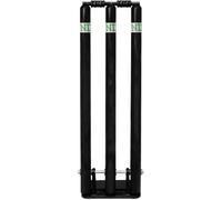 ND Sports Cricket Stumps - Spring Back Stability & Durability, Cricket Wickets with Bails & Metal Base, Wooden Cricket Stump Set for Training & Matches (Black)