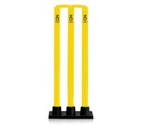ND Sports Cricket Stumps Spring Back with Base - Durable Plastic Cricket Wickets Set with Bails, High Visibility Training Stumps for Practice, Nets & Matches