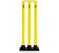 ND Sports Cricket Stumps Spring Back with Base - Durable Plastic Cricket Wickets Set with Bails, High Visibility Training Stumps for Practice, Nets & Matches