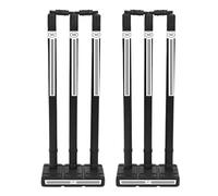 ND Sports Cricket Wickets with Bails - Durable & Weather-Resistant Cricket Stumps Set for Training & Matches (Black, Senior (Full Size) - Pack 2)