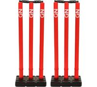 ND Sports Cricket Wickets with Bails - Durable & Weather-Resistant Cricket Stumps Set for Training & Matches (Red/Black, Senior (Full Size) - Pack 2)