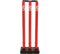 ND Sports Cricket Wickets with Bails - Durable & Weather-Resistant Cricket Stumps Set for Training & Matches (Red/Black, Junior (Size 5) - Pack 1)