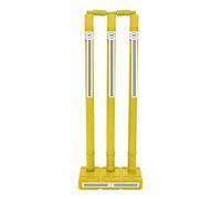 ND Sports Cricket Wickets with Bails - Durable & Weather-Resistant Cricket Stumps Set for Training & Matches (Yellow, Junior (Size 5) - Pack 1)