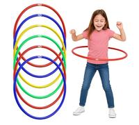 ND Sports Durable Multi-Coloured Hula Hoops for Fitness, Dance & Fun - Lightweight Plastic Exercise Hoops for Adults & Kids - Multiple Sizes and Packs (Pack of 6, 45cm)
