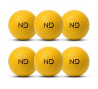 ND Sports Fusion Dimple Hockey Balls - Durable PVC Training & Match Ball | Lightweight, Long-Lasting, Multi-Surface Performance for Turf & Grass (Yellow, Pack 6)