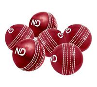 ND Sports Incrediball Cricket Ball - Pack of 1, 3, or 6 - Durable Red Rubber Practice & Training Ball for Adults - Ideal for Net Practice, Coaching Sessions & Casual Matches (Pack 6, Red)