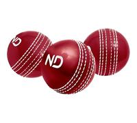 ND Sports Incrediball Cricket Ball - Pack of 1, 3, or 6 - Durable Red Rubber Practice & Training Ball for Adults - Ideal for Net Practice, Coaching Sessions & Casual Matches (Pack 3, Red)
