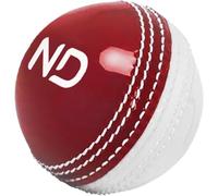 ND Sports Incrediball Cricket Ball - Pack of 1, 3, or 6 - Durable Red Rubber Practice & Training Ball for Adults - Ideal for Net Practice, Coaching Sessions & Casual Matches (Pack 1, Red/White)