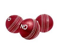 ND Sports Incrediball Soft Practice Cricket Ball | Outdoor & Indoor Rubber Cricket Ball With Core & Stitched Seam | For Practice, Honing Skills & Family Fun (Pack of 3, Red)