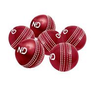 ND Sports Incrediball Soft Practice Cricket Ball | Outdoor & Indoor Rubber Cricket Ball With Core & Stitched Seam | For Practice, Honing Skills & Family Fun (Pack of 6, Red)