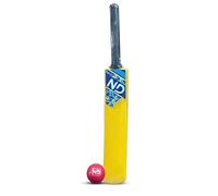 ND Sports Kids Cricket Set - Complete Plastic Cricket Kit for Children - Lightweight & Durable - Includes Bat and Ball, - Outdoor & Indoor Play for Young Cricket Enthusiasts (Yellow, Size 3)