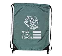 ND Sports Kids Drawstring Pe-Gym Kit School Carry Sack, Green