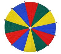 ND Sports Kids Rainbow Play Parachute - 6ft (6 Handles) & 12ft (12 Handles) | Cooperative Play Toy Tent Game for Children, School Activities, Gym Class, Birthday Parties & Outdoor Fun (12 Feet)