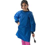 ND Sports Kids Waterproof Art Smock - Long Sleeve Painting Apron for Boys & Girls - Protective Artist Smock with Front Pocket - Ideal for Crafts, Cooking, School & Home Activities (White, 12-14)