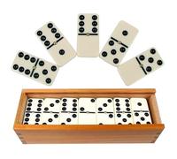 ND Sports Premium Double Six & Nine Dominoes Set - Classic Family Board Game with Durable Domino Tiles & Wooden Storage Box - Fun Learning & Strategy Game for Kids, Adults & Seniors (Double Six)