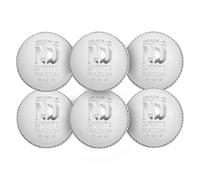 ND Sports Premium Grade Leather Cricket Ball for woemn - Ideal for Practice, Training, and Matches - Available in Pack of 1, 3, 6 for ladies and girls (White, Pack of 6)