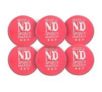 ND Sports Premium Grade Leather Cricket Ball - Ideal for Practice, Training, and Matches - Available in Pack of 1, 3, 6 Handcrafted for Superior Performance (P-6, Pink)