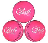 ND Sports Premium Leather Cricket Ball for Youth - Perfect for Training, Practice & Matches - Available in Packs of 1, 3, and 6 (Pack of 3, Pink)