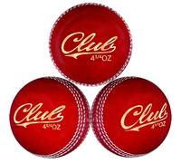 ND Sports Premium Leather Cricket Ball for Youth - Perfect for Training, Practice & Matches - Available in Packs of 1, 3, and 6 (Pack of 3, Red)