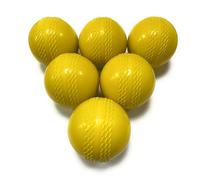 ND Sports Premium Windballs for Cricket - Pack of 6 Durable Soft Training Balls for Indoor & Outdoor Coaching, Realistic Bounce and Swing for All Ages (Yellow)