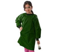 ND Sports School Kids Craft Time Art Class Protective Wipe Clean Smock Apron (Bottle Green, 4-6 Years)