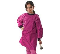 ND Sports School Kids Craft Time Art Class Protective Wipe Clean Smock Apron (Pink, 4-6 Years)