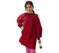 ND Sports School Kids Craft Time Art Class Protective Wipe Clean Smock Apron (Red, 2-4 Years)