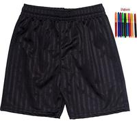 ND Sports School Shadow Stripe PE Shorts for Adult, Large, Black
