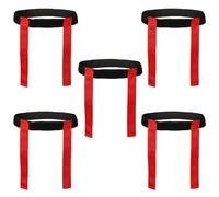 ND Sports Touch Rugby Tag Belt Set - Adjustable Belts & Flags | Durable Nylon Training Equipment | School PE, Team Sports, Club Games, Fitness & Agility Training (5, Red)