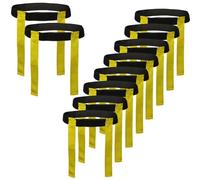 ND Sports Touch Rugby Tag Belt Set - Adjustable Belts & Flags | Durable Nylon Training Equipment | School PE, Team Sports, Club Games, Fitness & Agility Training (10, Yellow)