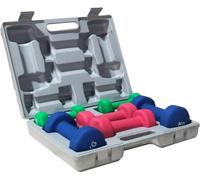 ND Sports Weights Dumbbells Set - Neoprene-Coated Hand Weight Lifting with Anti-Roll Design | Dumbbells Set for Women, Men & Home Gym | Non-Slip Grip, Vinyl Multi-Colour Pairs with Carry Case