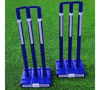 ND Sports Wicket Stumps with Bail - Durable, Lightweight & Portable Cricket Set for All Surfaces | Indoor & Outdoor Use | Includes Mesh Carry Bag (Blue,Pack 2)
