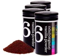 Ndali Vanilla 6 Powder, Pack of 4 Pots (totalling 52g) - 6 Strong Vanilla Beans Milled to a Gourmet Vanilla Powder - Premium 100% Pure Ground Vanilla Pods for Tea, Chocolate Making, Smoothies & Baking